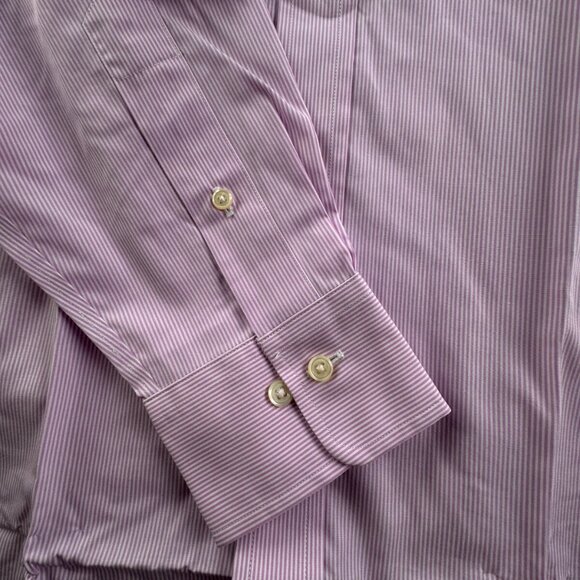 NWT Polo Ralph Lauren Pink Striped Classic Fit Easy Care Cotton Stretch 15 32/33 - Picture 12 of 15
